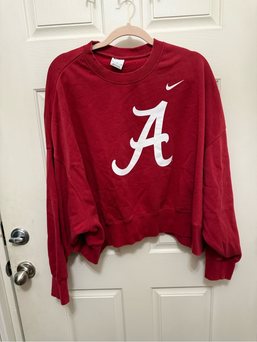 Nike Women's Crimson Red Crewneck with White 'A' Logo